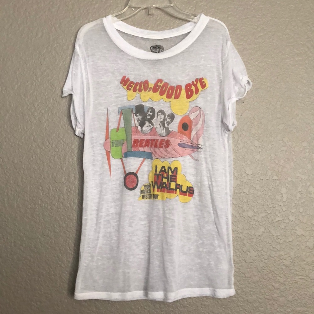 SHEER SHORT-SLEEVE BEATLES GRAPHIC T-SHIRT